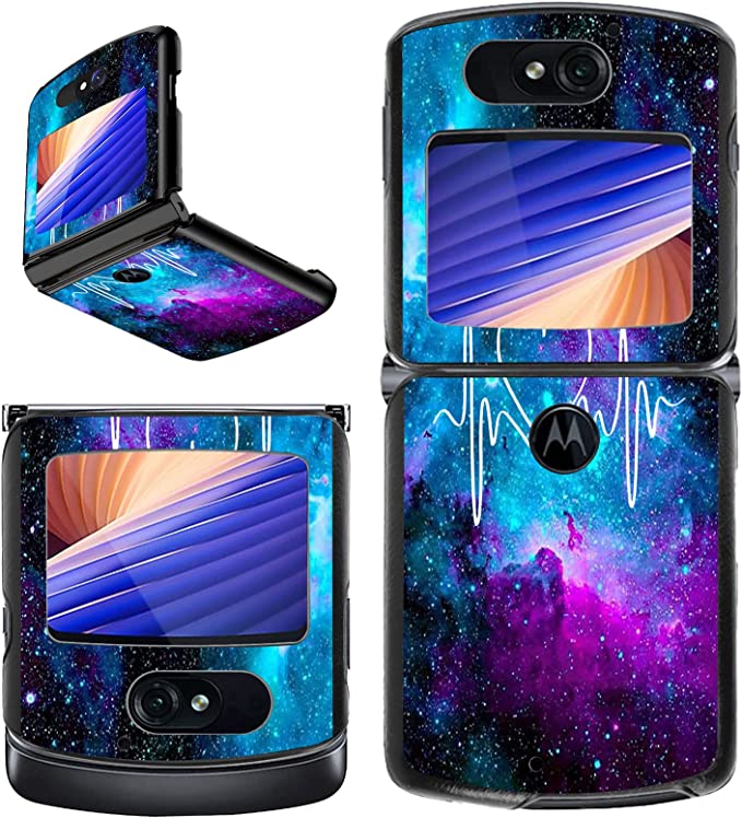 Case for Motorola RAZR 5G Case, for Moto RAZR 5G Flip Phone Case,Rossy Slim Lightweight Hard PC Shookproof Protection Anti-Scratch Cover for Motorola Moto RAZR 5G Flip Phone (2020) XT2071,Heart Galaxy