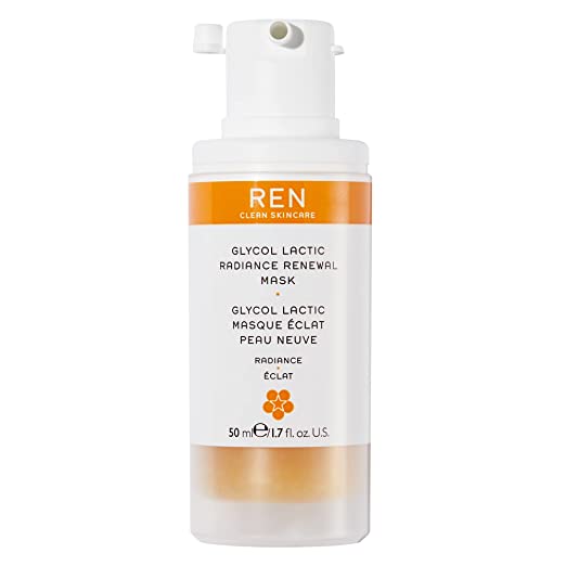 REN Clean Skincare - Glycol Lactic Radiance Renewal Mask - 10 Minute Exfoliating Face Mask - Skincare Facial Mask for Radiant, Nourished Skin