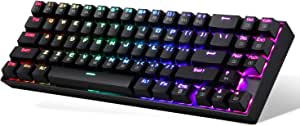 Redragon K599 Wired/Wireless Mechanical Gaming Keyboard 60% Compact Tenkeyless RGB Backlit Computer Keyboard for Windows PC Gamers (70 Key Red Switch – Black)