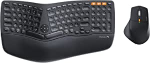 Ergonomic Wireless Keyboard Mouse, ProtoArc EKM01 Ergo Bluetooth Keyboard and Mouse Combo, Split Design, Palm Rest, Multi-Device, Rechargeable, Windows/Mac/Android