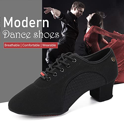 JUODVMP Women & Men Lace-up Latin Dance Shoes Practice Closed Toe Ballroom Modern Salsa Dance Teaching Performance Dancing Shoes,Model NJB