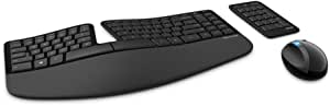 Microsoft Sculpt Ergonomic Wireless Desktop Keyboard and Mouse - Black. Wireless , Comfortable, Ergonomic Keyboard and Mouse Combo with Split Design and Palm Rest.